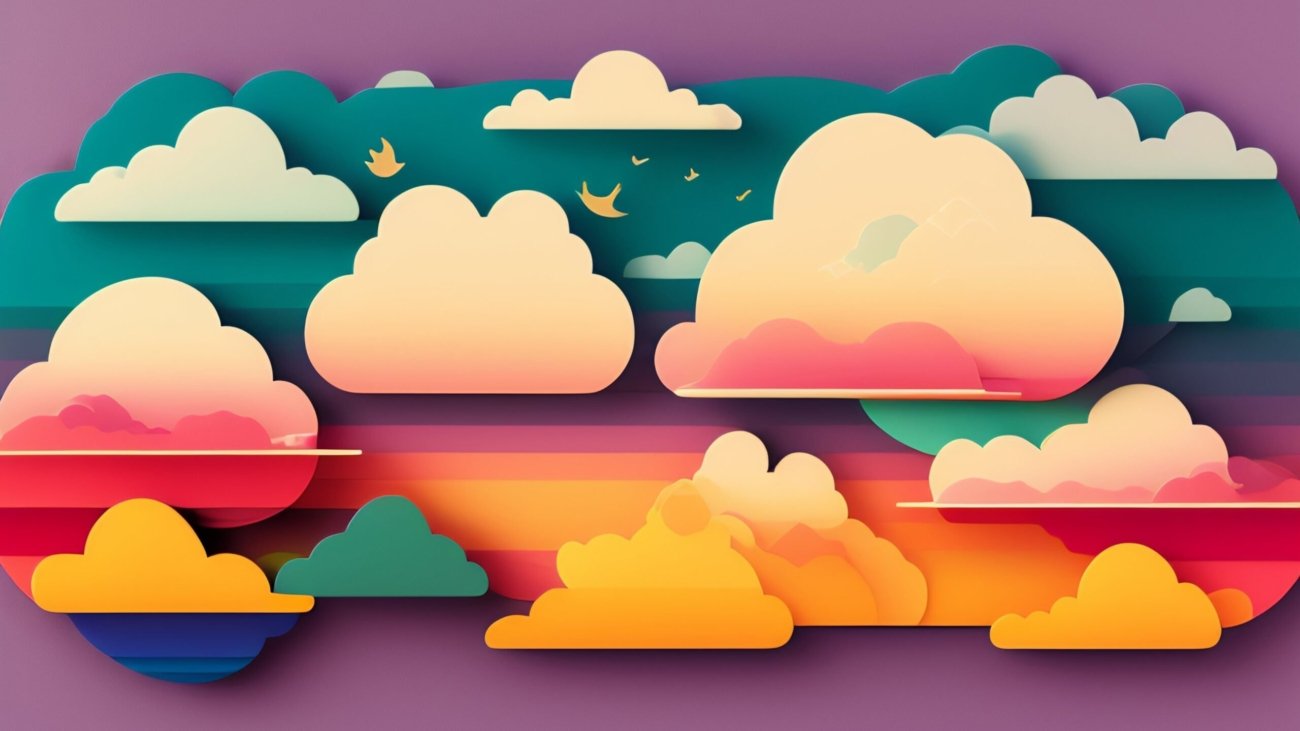 Vibrant layered paper-cut illustration