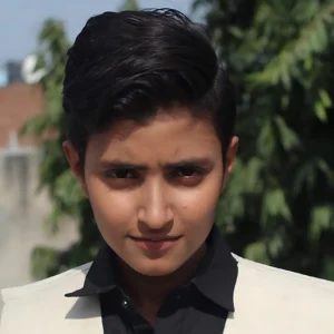 Close-up of a young person wearing